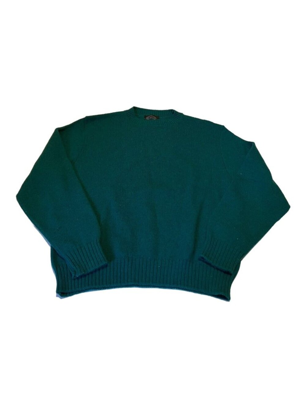 Vintage Jantzen Blue Green Teal Grandpa Preppy Knit Pullover Sweater Large USA